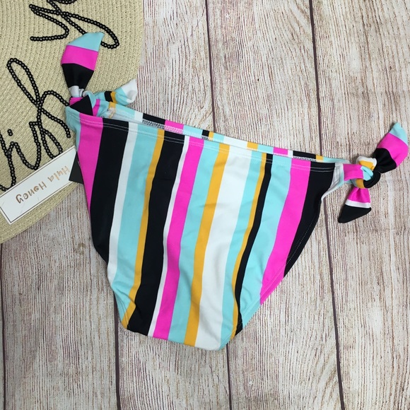 Hula Honey Soul Stripe Side Tie Bikini Bottoms - Picture 6 of 8